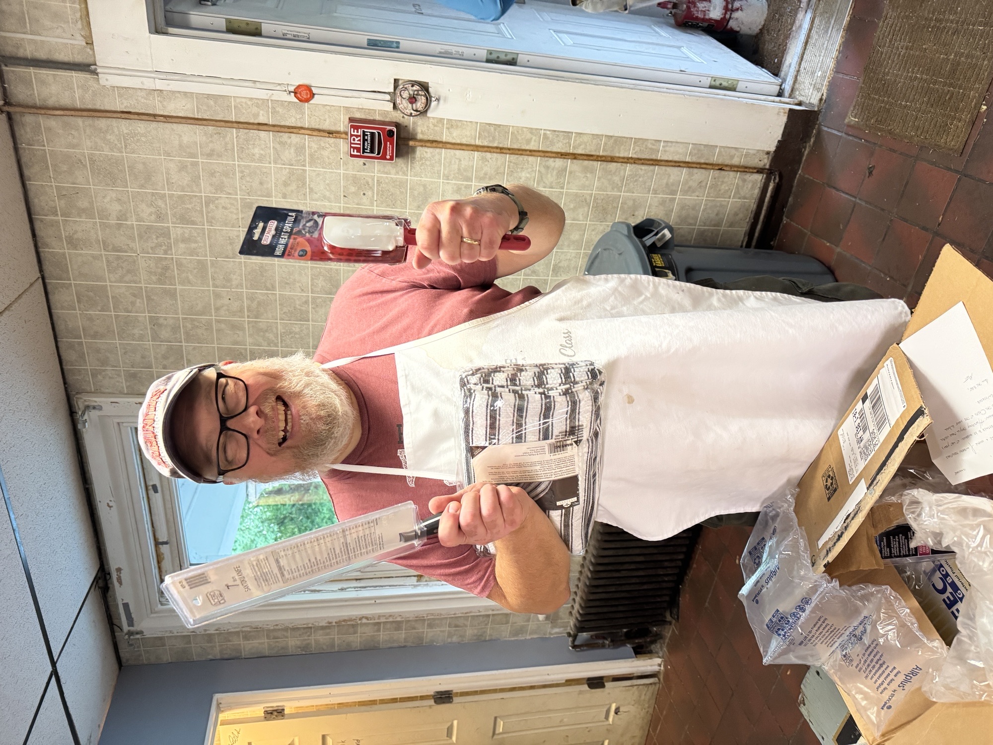 Chef Garofalo 1981 opening a care package